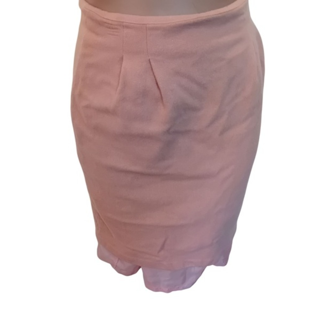 VTG Giraffe Wool Pencil Skirt Career Business Office Professional Soft‎ Pink 10
